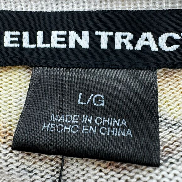 ELLEN TRACY NWT Women Large Yellow Roses Floral Bamboo Cashmere Cardigan Sweater - Picture 4 of 11